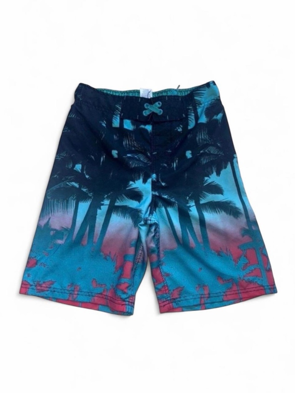 🌴 Cherokee Boys Tropical Palm Tree Sunset Swim Trunks Size M (8/10)